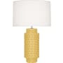 Robert Abbey Dolly 28" Column Table Lamp with a Fondine Fabric Shade Sunset Yellow