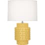 Robert Abbey Dolly 22" Column Table Lamp with a Fondine Fabric Shade Sunset Yellow