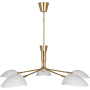 Robert Abbey Racer 5 Light 50" Chandelier Modern Brass / Satin White Shades