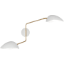 Robert Abbey Racer 2 Light 21" Tall Hardwired or Plug-In Wall Sconce Modern Brass / Satin White Shades
