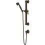 Rohl Palladian 1.8 GPM Single Function Hand Shower Package - Includes Slide Bar, Hose, and Wall Supply Tuscan Brass