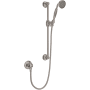 Rohl Spa Shower 1.8 GPM Single Function Hand Shower Package - Includes Slide Bar, Hose, and Wall Supply Satin Nickel