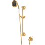Rohl Spa Shower 1.8 GPM Multi Function Hand Shower Package - Includes Slide Bar, Hose, and Wall Supply Italian Brass