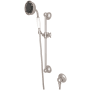 Rohl Spa Shower 1.8 GPM Multi Function Hand Shower Package - Includes Slide Bar, Hose, and Wall Supply Satin Nickel