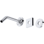 Rohl Shower 6-13/16" Wall Mounted Shower Arm and Flange Polished Chrome