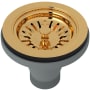 Rohl 3 1/2" Basket Strainer without remote pop-up Italian Brass