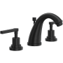 Rohl Lombardia 1.2 GPM Widespread Bathroom Faucet with Pop-Up Drain Assembly Matte Black