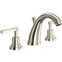 Rohl Lombardia 1.2 GPM Widespread Bathroom Faucet with Pop-Up Drain Assembly Polished Nickel