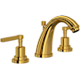 Rohl Lombardia 1.2 GPM Widespread Bathroom Faucet with Pop-Up Drain Assembly Unlacquered Brass