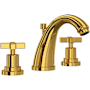 Rohl Lombardia 1.2 GPM Widespread Bathroom Faucet with Pop-Up Drain Assembly Unlacquered Brass (Living Finish)