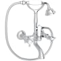 Rohl Acqui Wall Mounted Tub Filler with Built-In Diverter - Includes Hand Shower Polished Chrome
