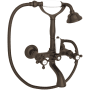 Rohl Acqui Wall Mounted Tub Filler with Built-In Diverter - Includes Hand Shower Tuscan Brass