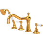 Rohl Acqui Deck Mounted Roman Tub Filler with Built-In Diverter - Includes Hand Shower Italian Brass