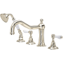 Rohl Acqui Deck Mounted Roman Tub Filler with Built-In Diverter - Includes Hand Shower Polished Nickel