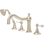 Rohl Acqui Deck Mounted Roman Tub Filler with Built-In Diverter - Includes Hand Shower Satin Nickel