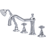 Rohl Acqui Deck Mounted Roman Tub Filler with Built-In Diverter - Includes Hand Shower Polished Chrome