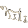 Rohl Acqui Deck Mounted Roman Tub Filler with Built-In Diverter - Includes Hand Shower Polished Nickel
