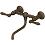 Rohl Acqui 1.2 GPM Wall Mounted Widespread Bridge Bathroom Faucet with Metal Lever Handles Tuscan Brass (Living Finish)