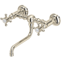 Rohl Acqui 1.2 GPM Wall Mounted Widespread Bridge Bathroom Faucet Polished Nickel