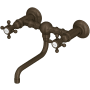 Rohl Acqui 1.2 GPM Wall Mounted Widespread Bridge Bathroom Faucet Tuscan Brass
