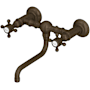 Rohl Acqui 1.2 GPM Wall Mounted Widespread Bridge Bathroom Faucet Tuscan Brass (Living Finish)
