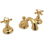 Rohl Acqui 1.2 GPM Widespread Bathroom Faucet with Pop-Up Drain Assembly Unlacquered Brass (Living Finish)