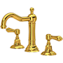 Rohl Acqui 1.2 GPM Widespread Bathroom Faucet with Pop-Up Drain Assembly Unlacquered Brass (Living Finish)