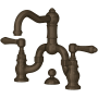 Rohl Acqui 1.2 GPM Widespread Bridge Bathroom Faucet with Pop-Up Drain Assembly Tuscan Brass