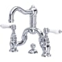 Rohl Acqui 1.2 GPM Widespread Bridge Bathroom Faucet with Pop-Up Drain Assembly Polished Chrome