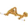 Rohl Acqui 1.2 GPM Wall Mounted Widespread Bridge Bathroom Faucet Italian Brass