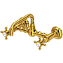 Rohl Acqui 1.2 GPM Wall Mounted Widespread Bridge Bathroom Faucet Unlacquered Brass (Living Finish)