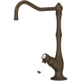 Rohl Acqui 0.5 GPM Cold Water Dispenser with Porcelain Lever Handle Tuscan Brass