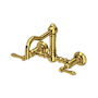 Rohl Acqui 1.5 GPM Wall Mounted Bridge Kitchen Faucet Unlacquered Brass