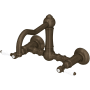 Rohl Acqui 1.5 GPM Wall Mounted Widespread Bridge Kitchen Faucet Tuscan Brass