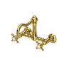 Rohl Acqui 1.5 GPM Wall Mounted Bridge Kitchen Faucet Unlacquered Brass
