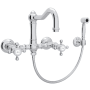 Rohl Acqui 1.5 GPM Wall Mounted Bridge Kitchen Faucet - Includes Side Spray Polished Chrome