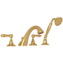 Rohl Acqui Deck Mounted Roman Tub Filler with Built-In Diverter - Includes Hand Shower Unlacquered Brass (Living Finish)