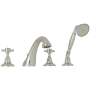 Rohl Acqui Deck Mounted Roman Tub Filler with Built-In Diverter - Includes Hand Shower Polished Nickel