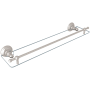 Rohl Acqui 24" Brass and Glass Bathroom Shelf Satin Nickel