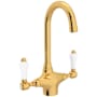 Rohl San Julio 1.5 GPM Single Hole Bar Faucet Unlacquered Brass (Living Finish)
