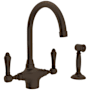 Rohl San Julio 1.5 GPM Single Hole Kitchen Faucet - Includes Side Spray Tuscan Brass (Living Finish)