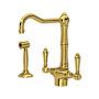 Rohl Acqui 1.5 GPM Single Hole Kitchen Faucet - Includes Side Spray Unlacquered Brass
