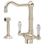 Rohl Acqui 1.5 GPM Single Hole Kitchen Faucet - Includes Side Spray Satin Nickel