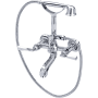 Rohl Palladian Wall Mounted Tub Filler with Built-In Diverter - Includes Hand Shower Polished Chrome