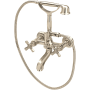 Rohl Palladian Wall Mounted Tub Filler with Built-In Diverter - Includes Hand Shower Satin Nickel