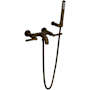 Rohl Lombardia Wall Mounted Tub Filler with Built-In Diverter - Includes Hand Shower Tuscan Brass (Living Finish)