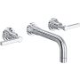 Rohl Lombardia 1.2 GPM Wall Mounted Widespread Bathroom Faucet Polished Chrome