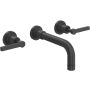 Rohl Lombardia 1.2 GPM Wall Mounted Widespread Bathroom Faucet Matte Black