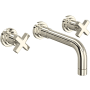 Rohl Lombardia 1.2 GPM Wall Mounted Widespread Bathroom Faucet Polished Nickel