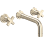 Rohl Lombardia 1.2 GPM Wall Mounted Widespread Bathroom Faucet Satin Nickel